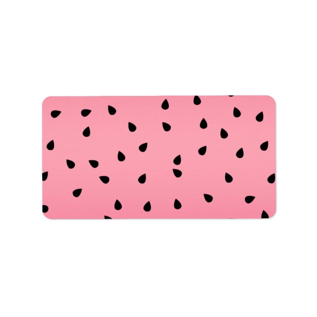 Étiquette Pastèque Graines Noires Vibes d'Été Rose Juteux (Devant)