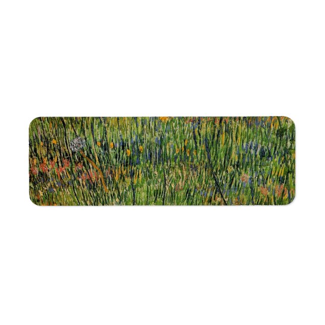 Étiquette Pasture en fleurs par Vincent van Gogh (Devant)