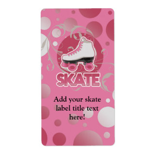 Étiquette Patinage à rouleaux à bulles roses, patinage