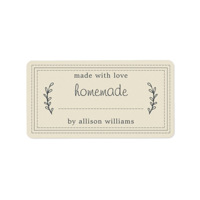 Étiquette Pâtisserie Rustique Maison Pâtisserie Pâte blanc a (Devant)