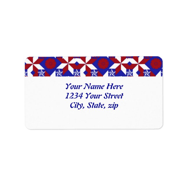 Étiquette Patriot Quilt personnalisé (Devant)