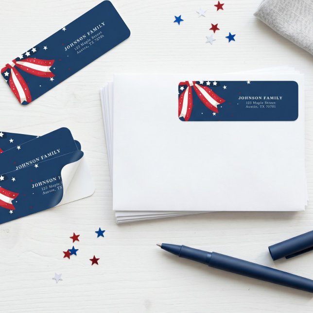 Étiquette Patriotic 4th of July Independence Day Addres (Créateur téléchargé)