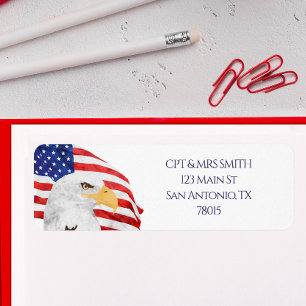 Étiquette Patriotic Eagle US Adresse du drapeau