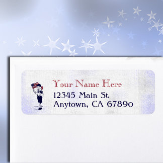 Étiquette Patriotic US Flag and Fireworks Custom Address