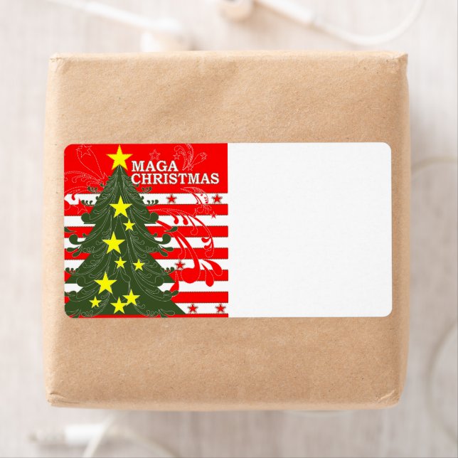 Étiquette Patriotique de Noël MAGA (En situation)