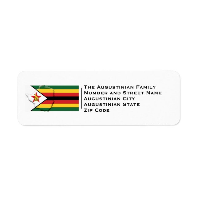 Étiquette Patriotique | DRAPEAU ZIMBABWE (Devant)
