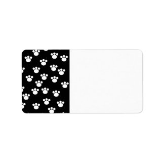 Étiquette Patters de Black and White Animal Paw.