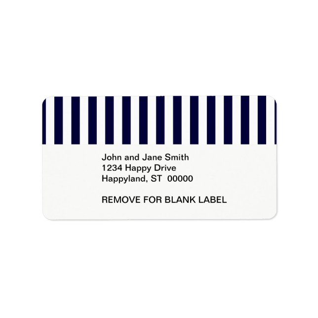 Étiquette Patters de Classic Navy Blue et White Stripe (Devant)
