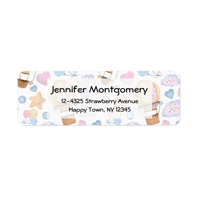 Étiquette Patters de Whimsical Watercolor (Devant)