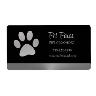 Étiquette Paw Chien Argent sur le service Grossiste pour Ani