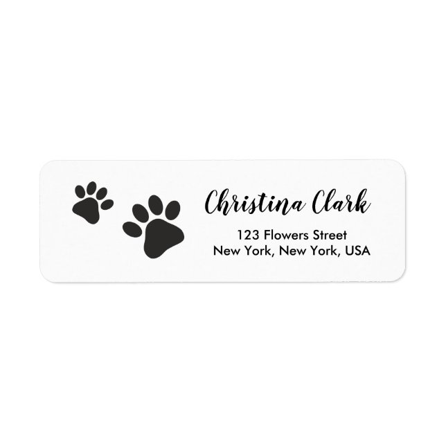 Étiquette Paws Motif Chien Chat Adresse personnalisée person (Devant)