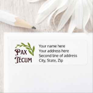 Étiquette Pax Tecum Peace Latin Mass Catholic Adresse de ret
