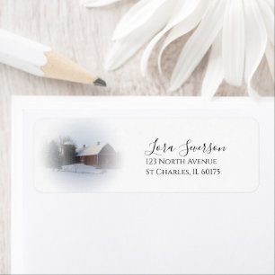 Étiquette Pays couvert par la neige Adresse de retour de la