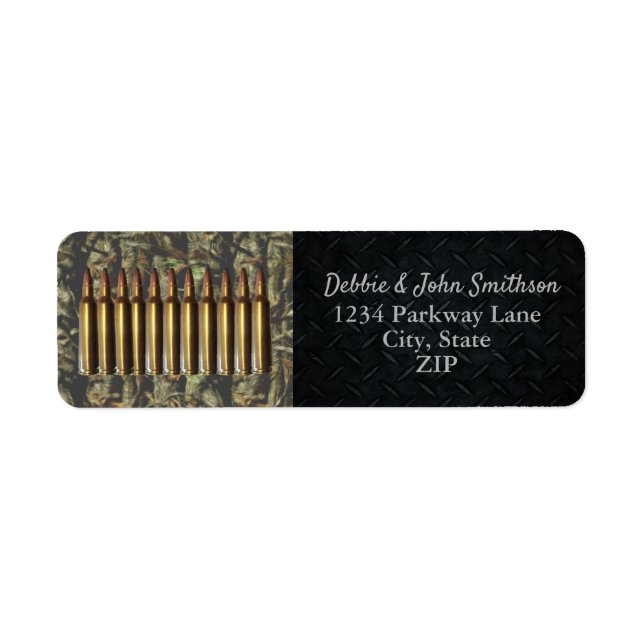 Étiquette Pays d'armes à feu Chasse Ammo Retours Adresse Éti (Devant)