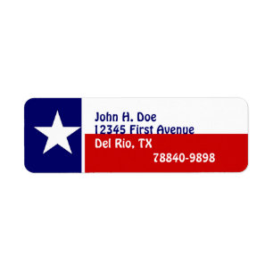 Étiquette Pays du pavillon solitaire d'étoile du Texas