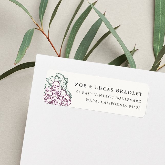 Étiquette Pays du vin Adresse de retour (Créateur téléchargé)