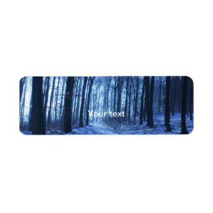 Étiquette Paysage bleu d'hiver