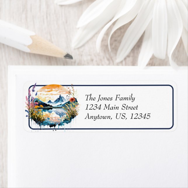 Étiquette Paysage de montagne (En situation)