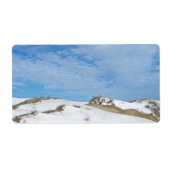 Étiquette Paysage des dunes d'hiver (Devant)