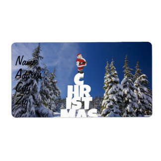 Étiquette Paysage d'hiver de Noël