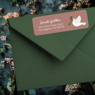 Étiquette Peace Dove Christmas CUSTOM Adresse de retour