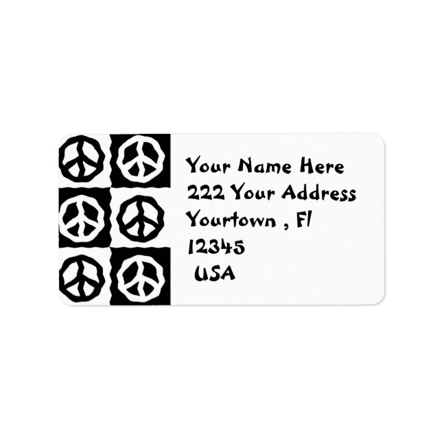 Étiquette Peace sign Address Label (Devant)
