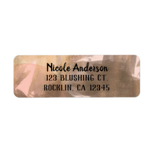 Étiquette Peach & Copper Bronze Chic Moderne Monogramme Or