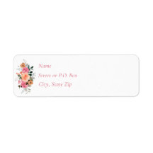 Peach rose Floral Aquarelle bébé fille Douche