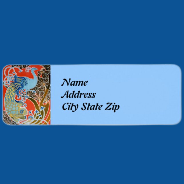 Étiquette Peacock Art Nouveau Vivif (Créateur téléchargé)