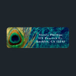 Étiquette Peacock Feather Blue Turquoise Gold Boho Invitatio<br><div class="desc">Peacock Feather Blue Turquoise or Boho Invitation Étiquettes. Customisez avec tout texte. Éléments correspondants disponibles.</div>