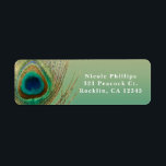Étiquette Peacock Feather Sand et Turquoise Boho Glam Invita<br><div class="desc">Peacock Feather Sand et Turquoise Boho Glam Invitation Étiquettes. Customisez avec tout texte. Éléments correspondants disponibles.</div>