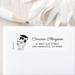 Étiquette Peanuts Snoopy Graduate