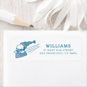 Étiquette Peanuts Snoopy & Woodstock Sledding