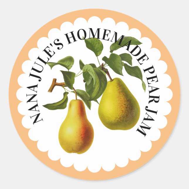 Étiquette Pear Jam Preserve (Devant)