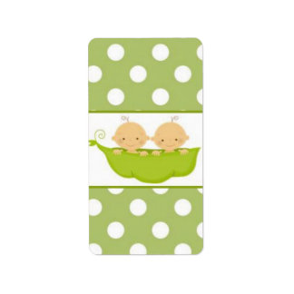 Étiquette Peas Dans Un Baby shower Jumeaux De Pod Wrapper Ca