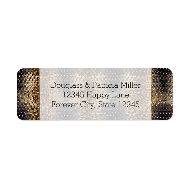 Étiquette Peau de serpent de bronze d'or (Devant)