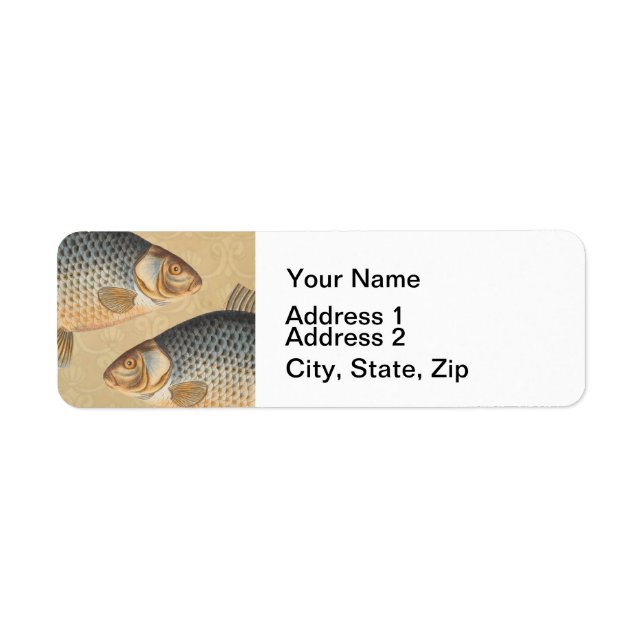 Étiquette Pêche à la carpe peinture à l'eau douce (Devant)