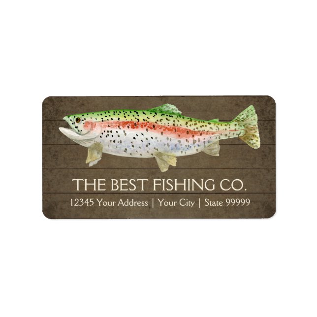 Étiquette Pêche Charte d'entreprise Guide nautique Bois rust (Devant)