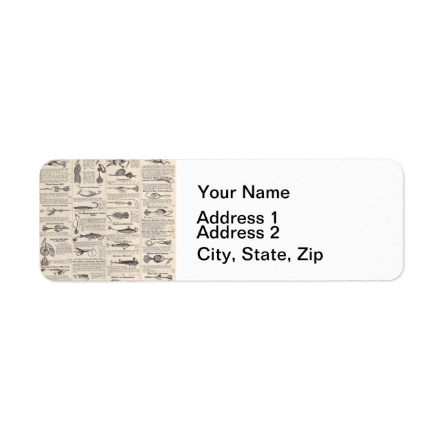 Étiquette Pêche vintage leures : pêcheur d'antiquité des ann (Devant)