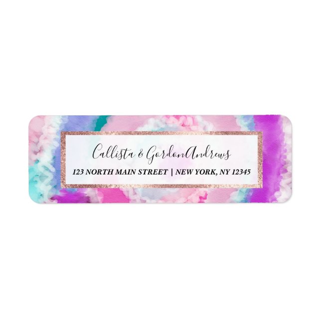 Étiquette Peinture à tarte blanche rose Fille moderne Abstra (Devant)