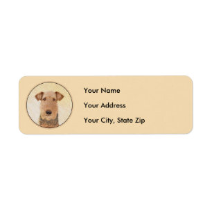 Étiquette Peinture Airedale Terrier - Cute Original Art