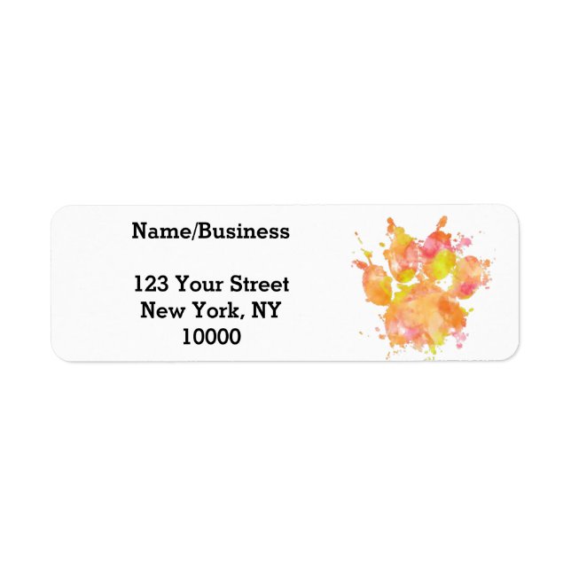 Étiquette Peinture aquarelle Empreinte de patte chien person (Devant)