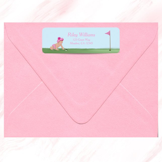 Étiquette Peinture de bébé fille de golf Douce Caddy Baby Sh (Créateur téléchargé)