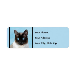 Étiquette Peinture de chats de Siamese - Cute Original Cat A