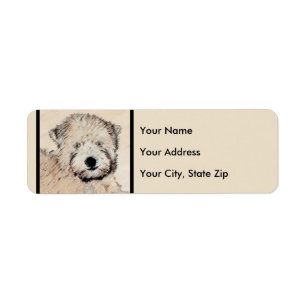 Étiquette Peinture de Chien à roux à peluche molle