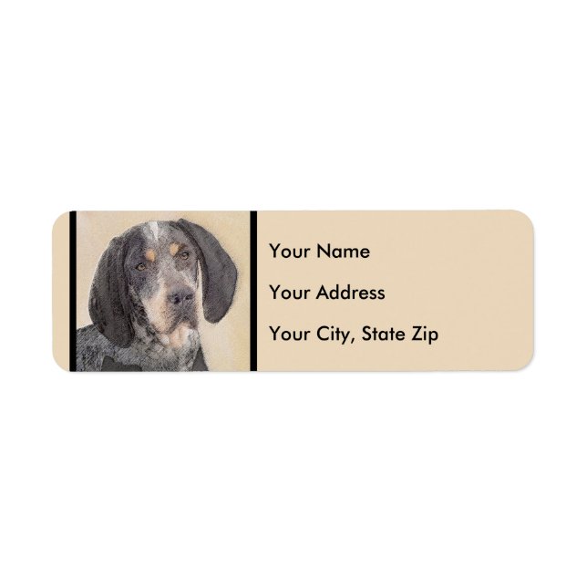 Étiquette Peinture de linge bluetick - mignon chien original (Devant)