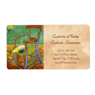Étiquette Peinture de Vincent van Gogh de la chaise de