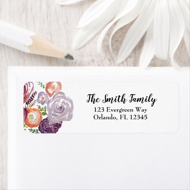 Étiquette Peinture fleur sauvage à la fleur du jardin (En situation)