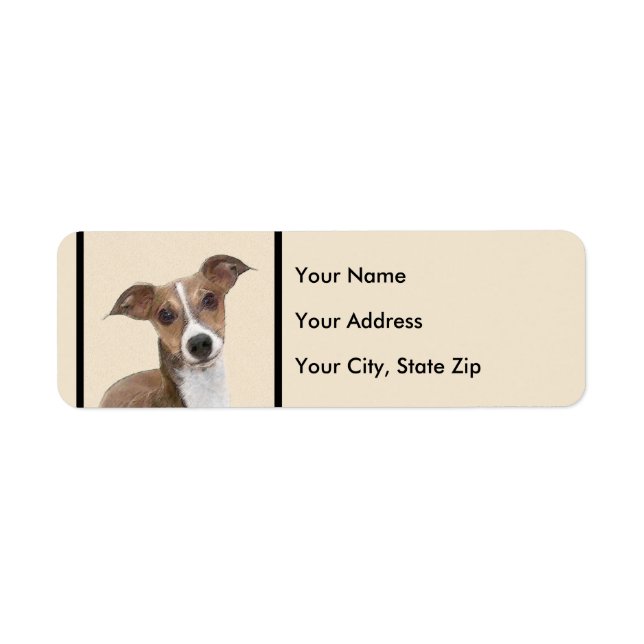 Étiquette Peinture italienne Greyhound - Cute Original Chien (Devant)