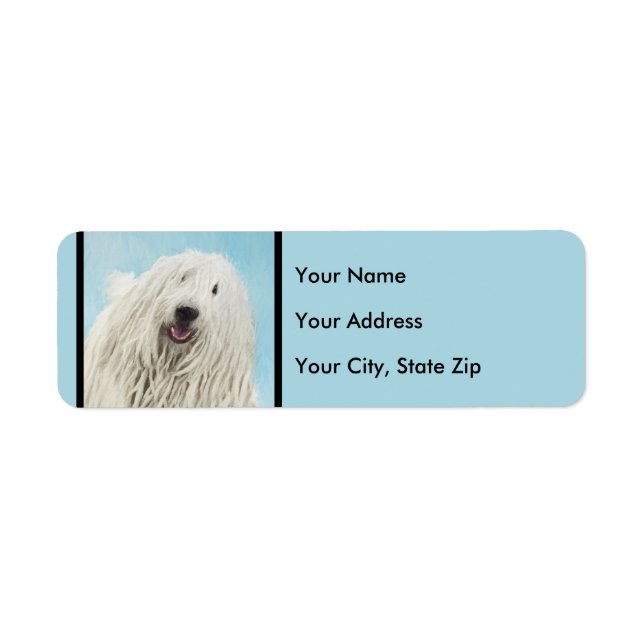 Étiquette Peinture Komondor - Cute Original Chien Art (Devant)